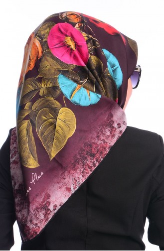 Colors Plus İthal İpek Eşarp HH 01 Mürdüm Turuncu