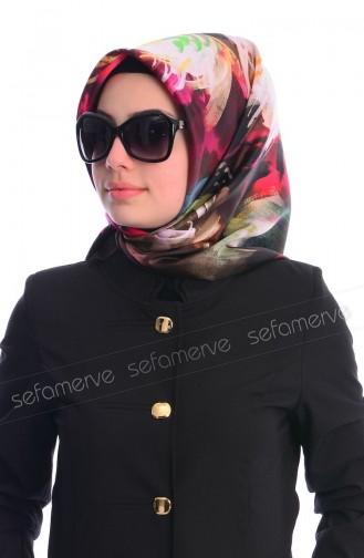 Colors Plus İthal İpek Eşarp CC 10 Kiremit Fuşya