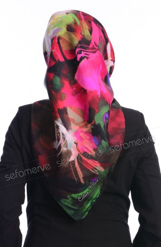 Colors Plus İthal İpek Eşarp CC 10 Kiremit Fuşya