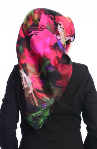 Colors Plus İthal İpek Eşarp CC 10 Kiremit Fuşya