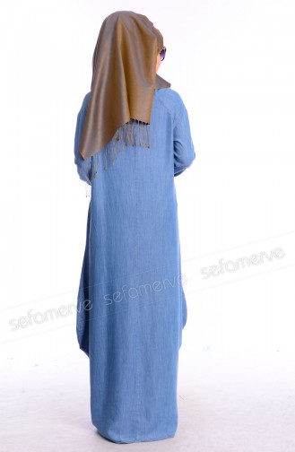 Tesettür Elbise All Day 2141-01 Mavi