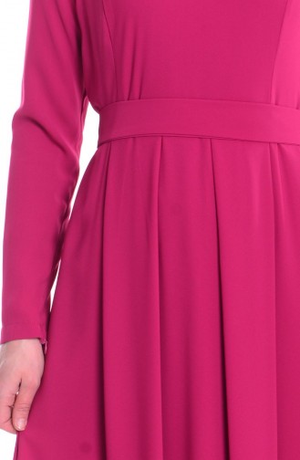 SUKRAN Necklace Crepe Dress 4148-02 Fuchsia 4148-02