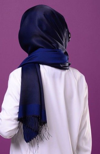 Navy Blue Snap Button Shawl 1-07