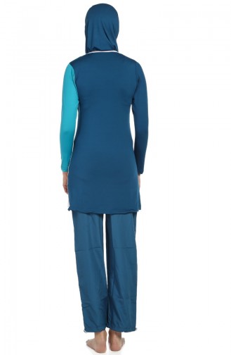 Oil Blue Swimsuit Hijab 1076-02