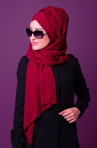 Boneli Şifon Şal 02 Bordo