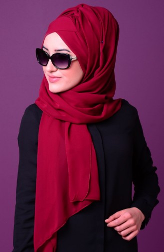 Boneli Şifon Şal 02 Bordo