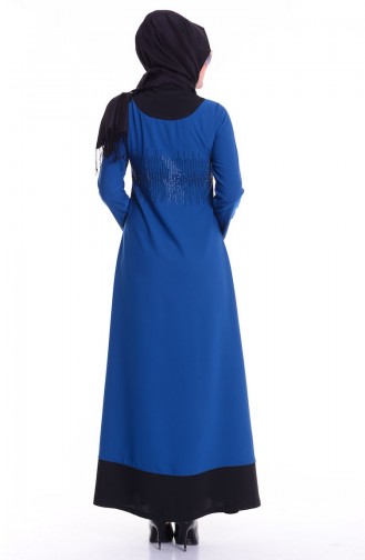 Oil Blue Abaya 0119-03