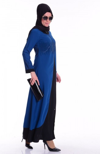 Petrol Blue Abaya 0119-03