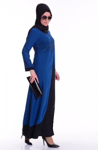 Oil Blue Abaya 0119-03