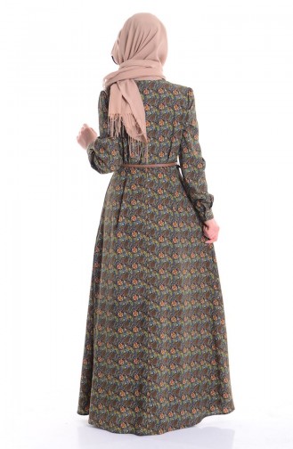 Green Hijab Dress 4015-03