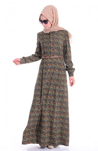 Green Hijab Dress 4015-03