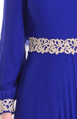 فساتين سهرة بتصميم اسلامي أزرق 4027-01