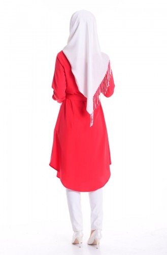 Krep Tunik 4104-01 Kırmızı