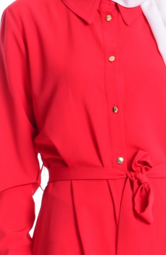 Krep Tunik 4104-01 Kırmızı