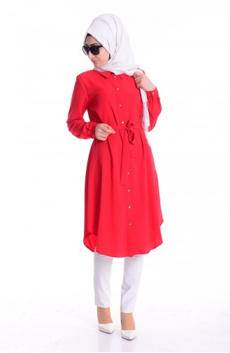 Krep Tunik 4104-01 Kırmızı