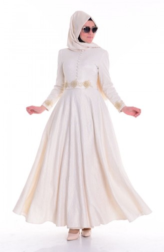 Gold Hijab-Abendkleider 1097-01