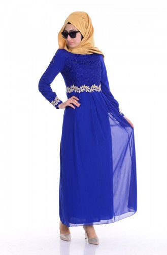 Saks-Blau Hijab Kleider 51983A-09