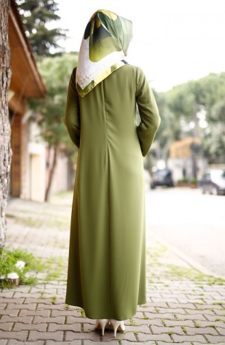 Robe Crêpe avec Collier 4181-06 Vert Clair 4181-06