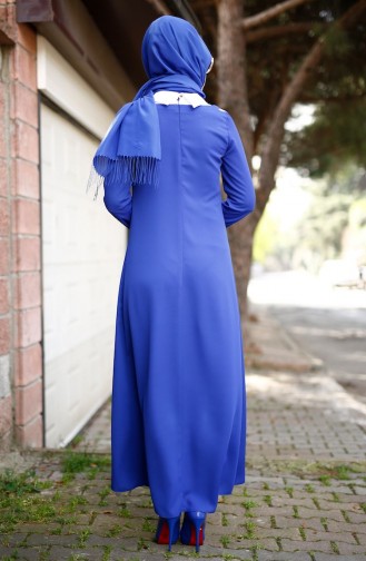 Robe Crêpe Col Chemise 4188-02 Bleu Roi 4188-02