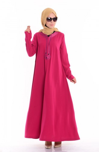 SUKRAN Crepe Dress 4180-01 Fuchsia 4180-01