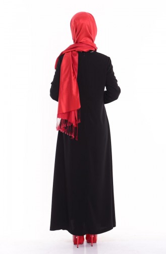 Black Hijab Evening Dress 4180-03