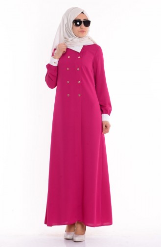 Kleid mit Hemdkragen 4187-01 Fuchsia 4187-01