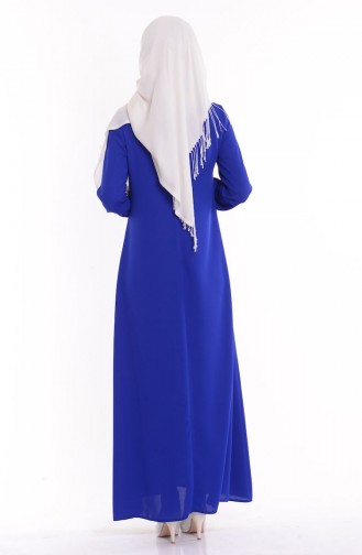 Saxon blue İslamitische Avondjurk 4187-02