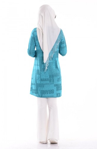 Fermuarlı Hırka 5215-04 Turkuaz