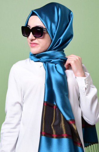 Cotton Gold Şal-04 Petrol Mavisi Haki