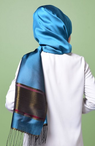 Cotton Gold Şal-04 Petrol Mavisi Haki