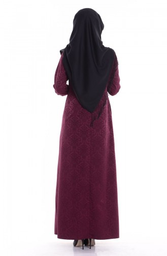 Hijab Kleid 7256-18 Dunkel Weinrot 72566-18