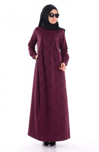 Hijab Kleid 7256-18 Dunkel Weinrot 72566-18