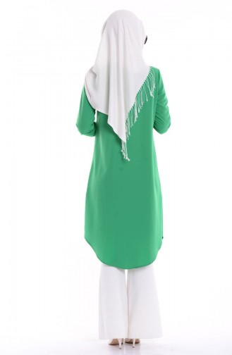 Uzun Krep Tunik 2516-08 Yeşil