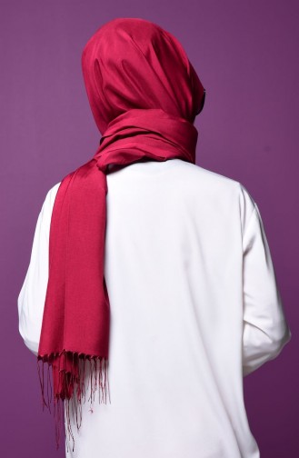 Light Claret Red Snap Button Shawl 1-31