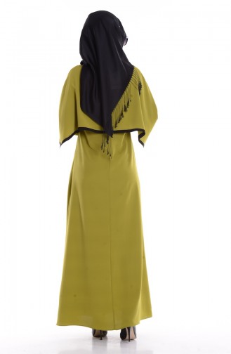 Pistachio Green İslamitische Jurk 4015-07