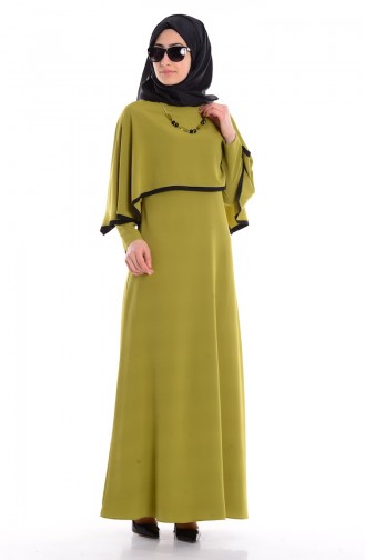 Pistachio Green İslamitische Jurk 4015-07