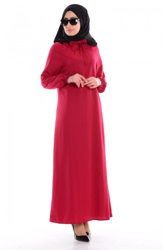 Kleid mit Gummi 0190-01 Rot 0190-01