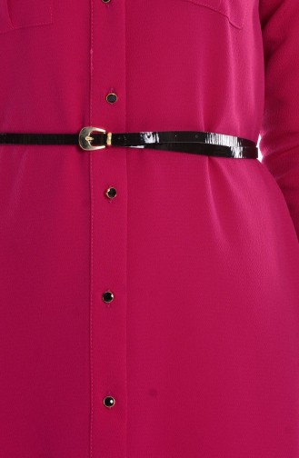 Uzun Krep Tunik 4004-01 Vişne