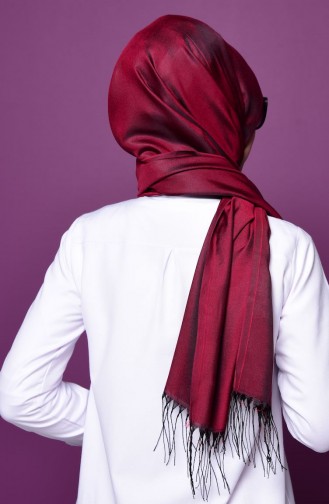 Claret Red Snap Button Shawl 1-10