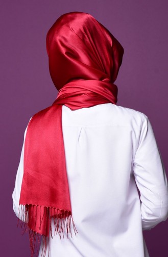 Light Claret Red Sjaal met Drukknoop 1-31