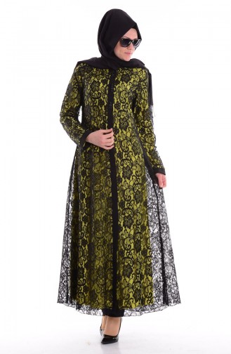 Geschnürtes Abaya 35598-03 Pistaziengrün 35598-03