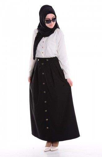 Pileli Etek 6164-06 Siyah