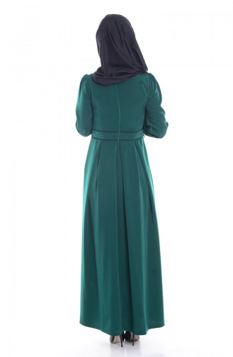 Emerald Green Hijab Dress 0613-01