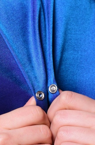 Dark Blue Snap Button Shawl 1-46