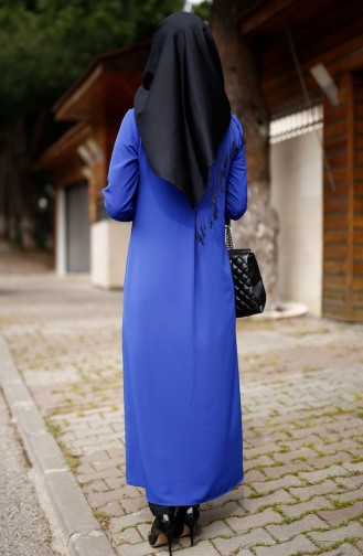 Uzun Krep Tunik 1001-05 Saks
