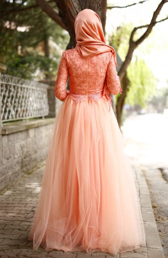 Pink Hijab Evening Dress 3011-01