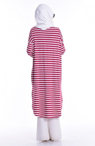 Çizgili Salaş Tunik 3379B-02 Bordo