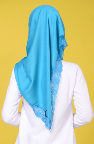 Sunway Paşmina Dantelli Şal 6000 19 Açık Mavi