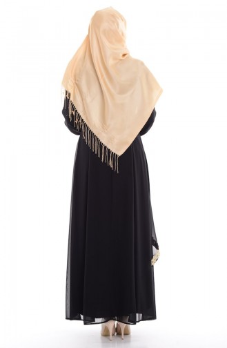 Black Hijab Evening Dress 4191-02