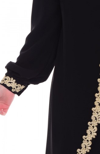 Black Hijab Evening Dress 4191-02